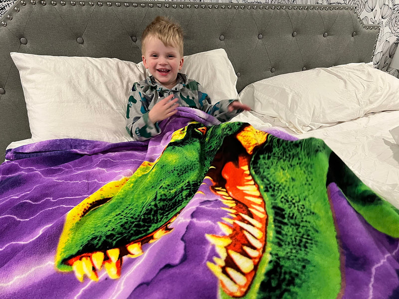 TRex Super Soft Plush Fleece Throw Blanket