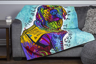 Dawhud Direct Super Soft Plush Fleece Throw Blanket by Dean Russo (Therapy Dog