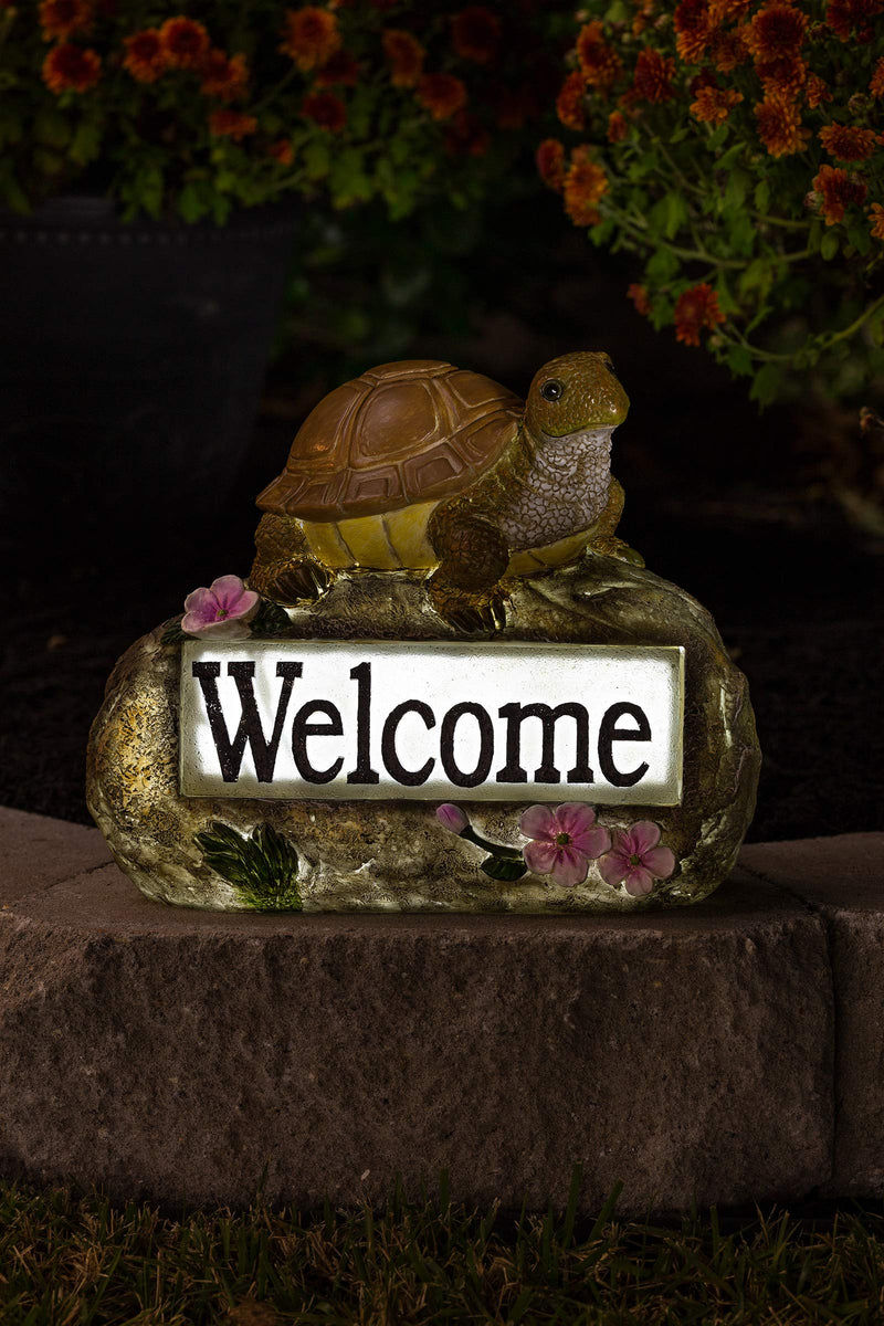 Welcome Turtle Solar Powered LED Outdoor Decor Garden