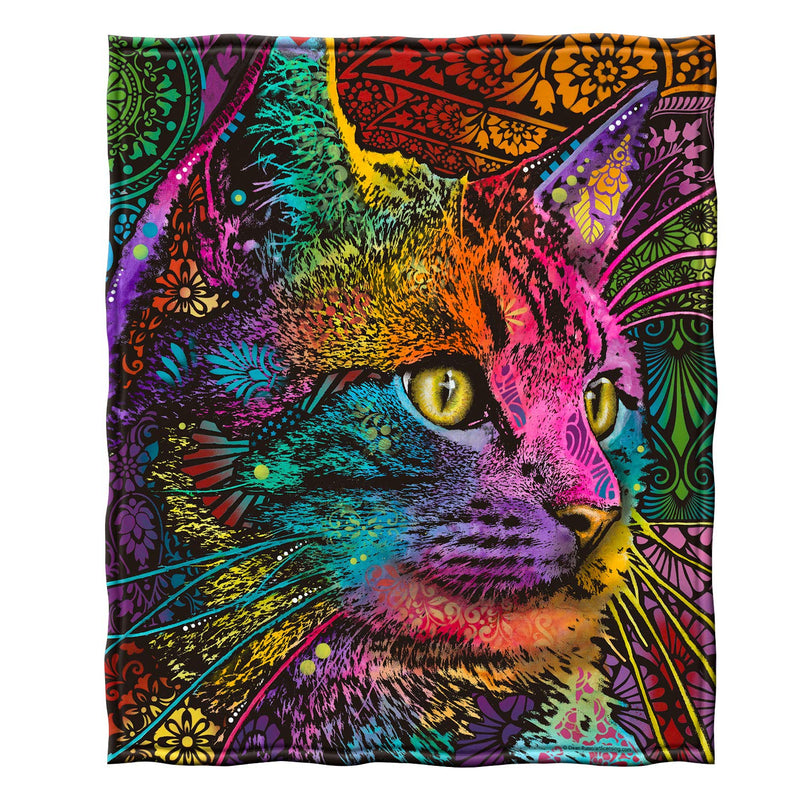 Colorful Cat Fleece Blanket For Bed, 50" X 60" Dean Russo 9 Cat Fleece Throw