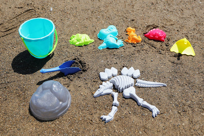 Dinosaur Beach Toys And Sand Tools Kids Set - Outdoor & Travel Fun For Toddlers,