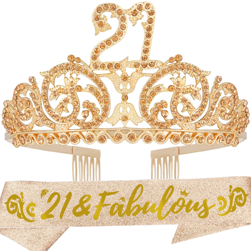 21st Birthday Gifts for Girls, 21st Birthday Tiara and Sash, 21st Birthday Decorations