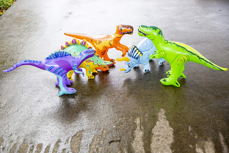 Inflatable Dinosaur Toys Set with Pump - Dinosaur Playset T-Rex, Triceratops, Spinosaurus