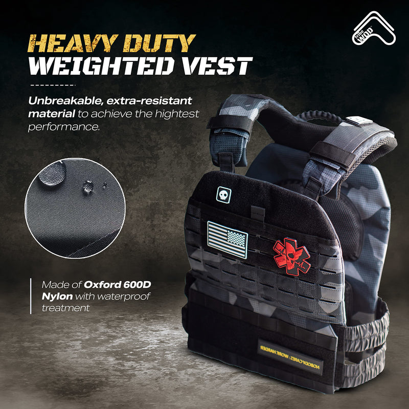 Adjustable Weighted Vest Urban Dark By  Wod Workout Vest For Men And Women