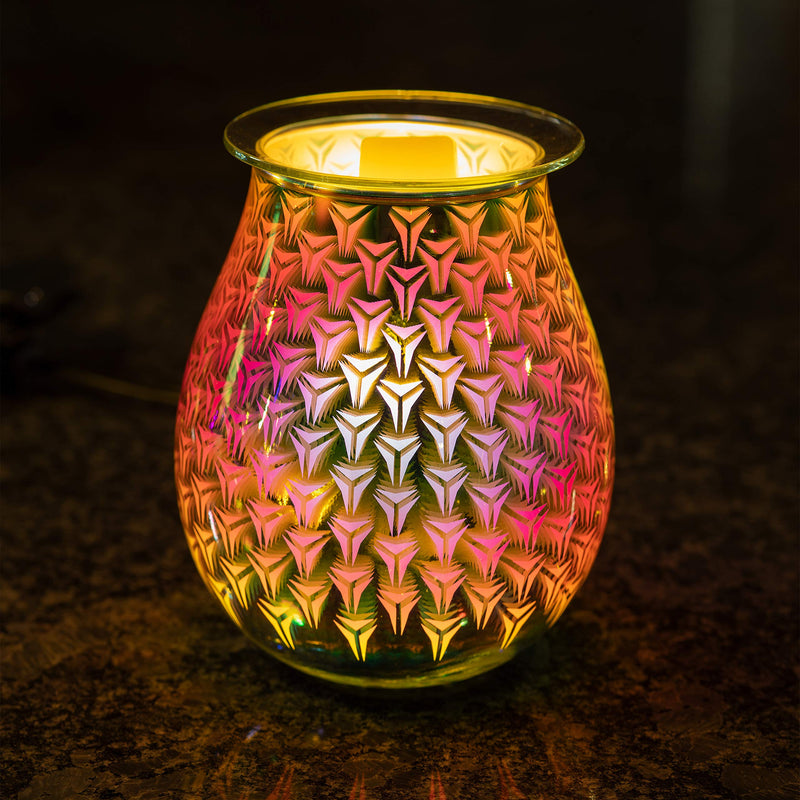 VP Home 3D Art Glass Polychromatic Fragrance Warmer (Interlocking Burst