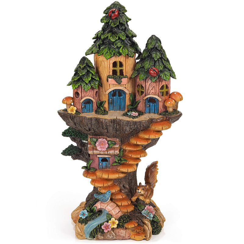 VP Home Mystic Gnome Treehouse Solar Powered LED Outdoor Decor Garden