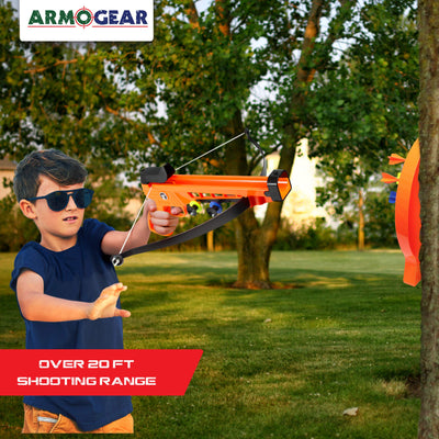 ArmoGear Bow & Arrow Archery Set | Includes Blaster Bow, 6 Suction Darts, Shooting Target