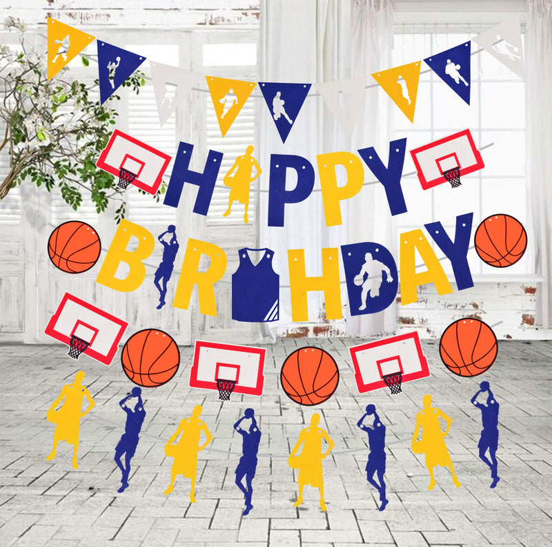 Basketball Theme Happy Birthday Banners | Cute Happy Birthday Basketball Banners for boys