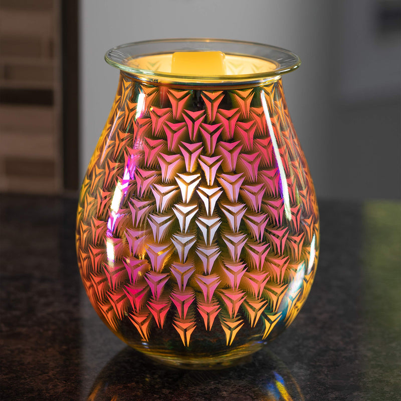 VP Home 3D Art Glass Polychromatic Fragrance Warmer (Interlocking Burst