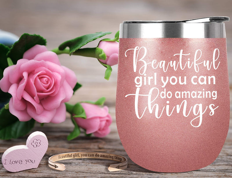 Inspirational Gifts for Women Tumbler, Beautiful Girl You Can Do Amazing Things, Funny