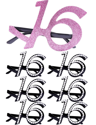 Sweet 16 Birthday Decorations,16th Birthday Party Supplies,Sweet 16th Birthday Glasses