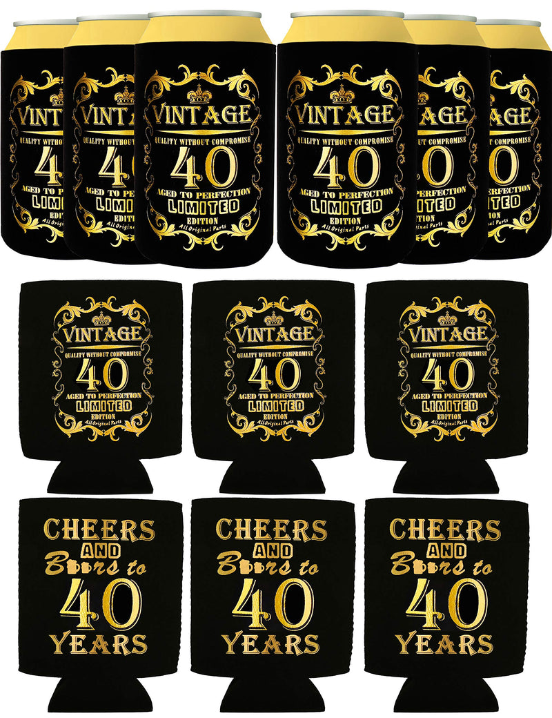 Cheers To 40th Years, 40th Birthday Can Cooler Bottle Cooler, 40th Birthday Gifts for Men