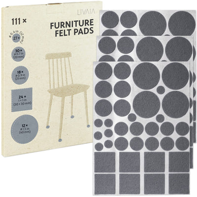 Chair Leg Floor Protectors: 111 Self Adhesive Felt Pads For Furniture In 5