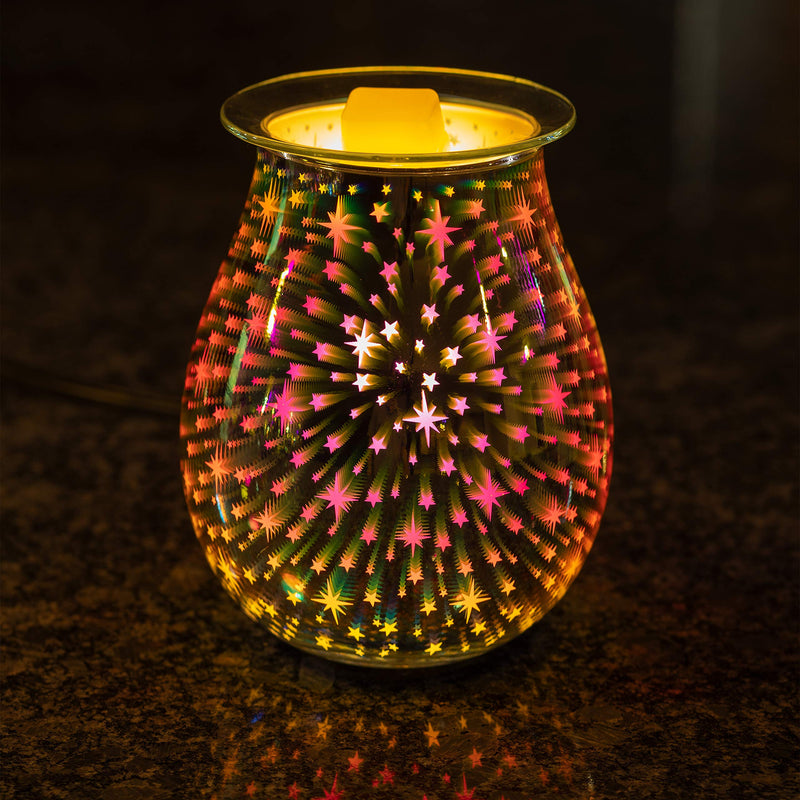 VP Home 3D Art Glass Polychromatic Fragrance Warmer (Stars