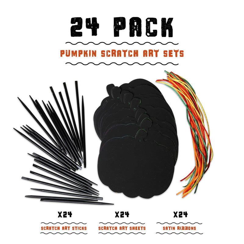 Neliblu Halloween Scratch Art Paper Crafts Kit Bulk Pack of Halloween Pumpkins with Magic