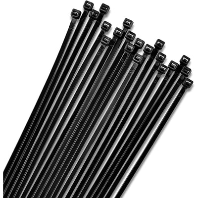 12 Inch Zip Cable Ties (100 Pack), 120Lbs Tensile Strength - Heavy Duty Black