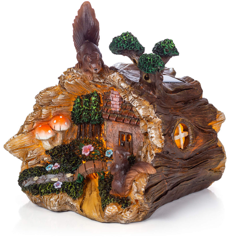 Vp Home Tree Trunk Fairy House Solar Powered Led Outdoor Decor Garden Light