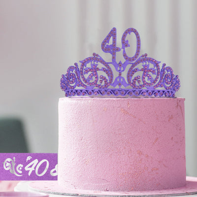 40th Birthday Gifts For Women, 40th Birthday Crown And Sash For Women, 40th