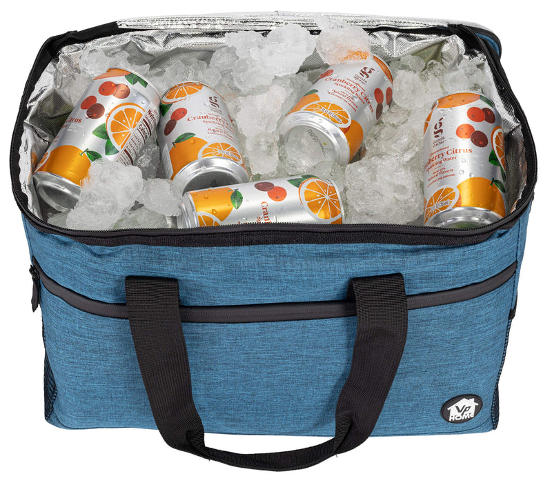 VP Home 48 Can Large Collapsible Insulated Cooler Bag for Travel Camping Beach Picnic BBQ