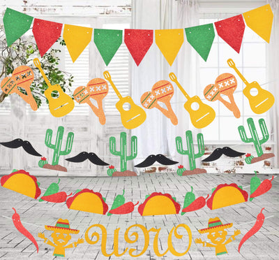 UNO Fiesta First Birthday Decoration, Fiesta Cactus Taco First Party Decoration Supplies