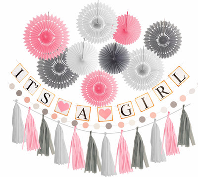 Baby Shower Decorations for Girl, Its A Girl Banner, Girl Baby Shower Decoration, Elephant