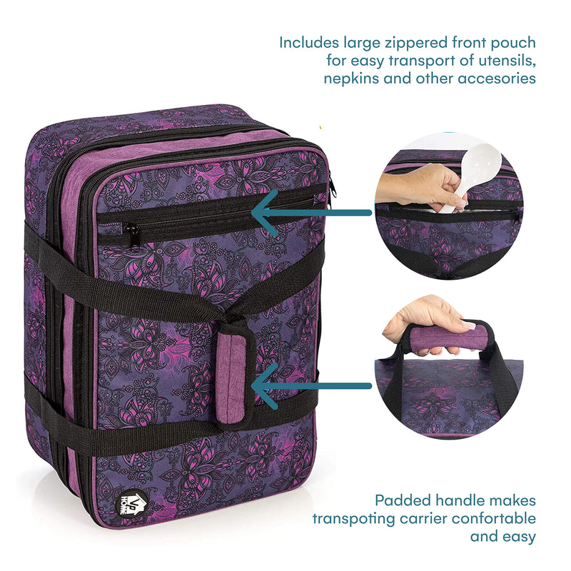 VP Home Double Casserole Insulated Travel Carry Bag (Henna Tattoo