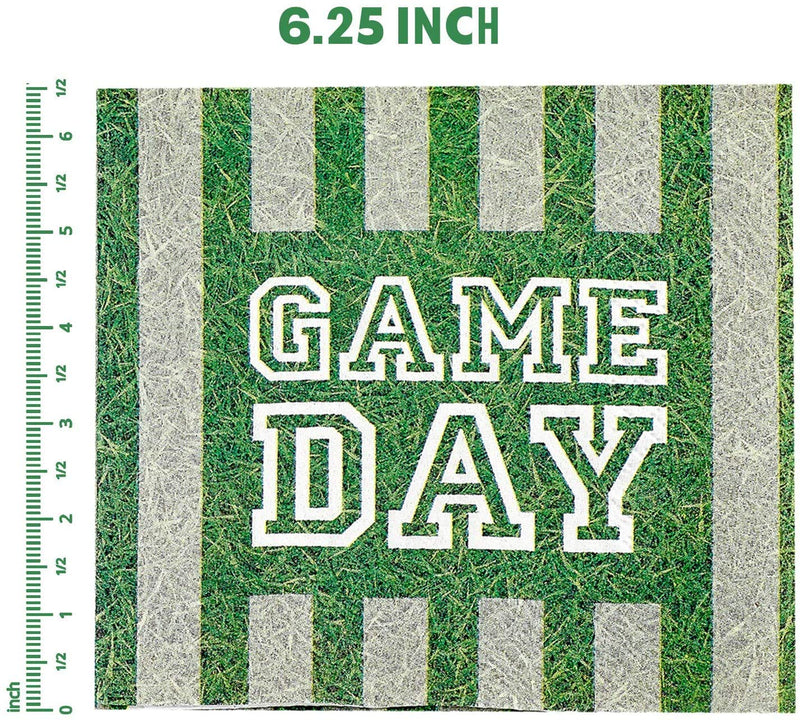 Kicko Game Day Paper Napkins - 64 Pack - 6.25 x 6.25 Inch - Disposable Kitchen Tissue