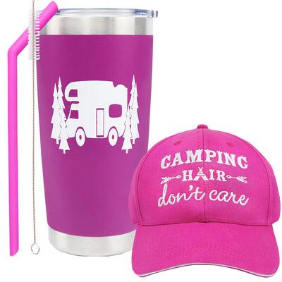 Camping Gifts For Women,Camping Hair Dont Care Hat Women,Happy Camper Women,Camping