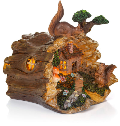 Vp Home Tree Trunk Fairy House Solar Powered Led Outdoor Decor Garden Light