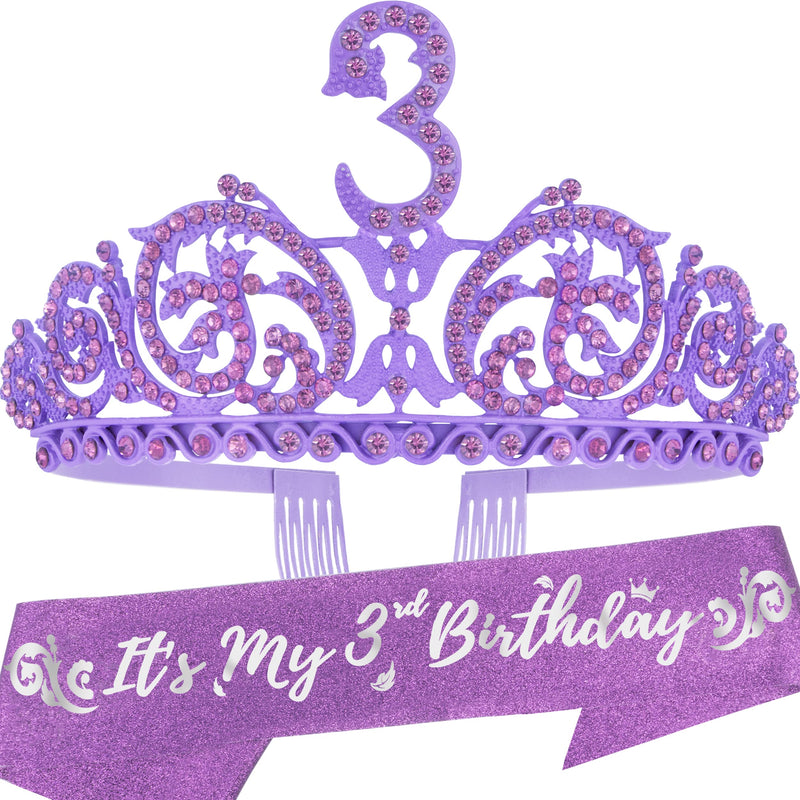 3rd Birthday, 3rd Birthday Tiara and Sash, 3rd Birthday Decorations for Girls, 3rd