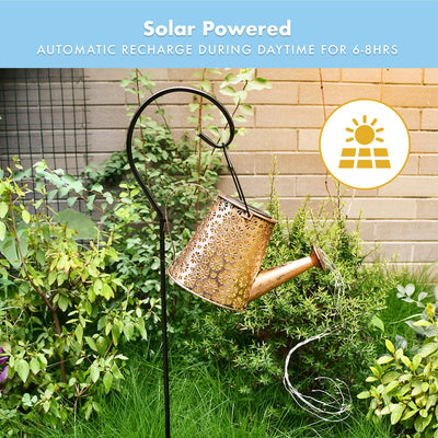 Outdoor Solar Lantern - Solar Watering Can With Cascading Lights