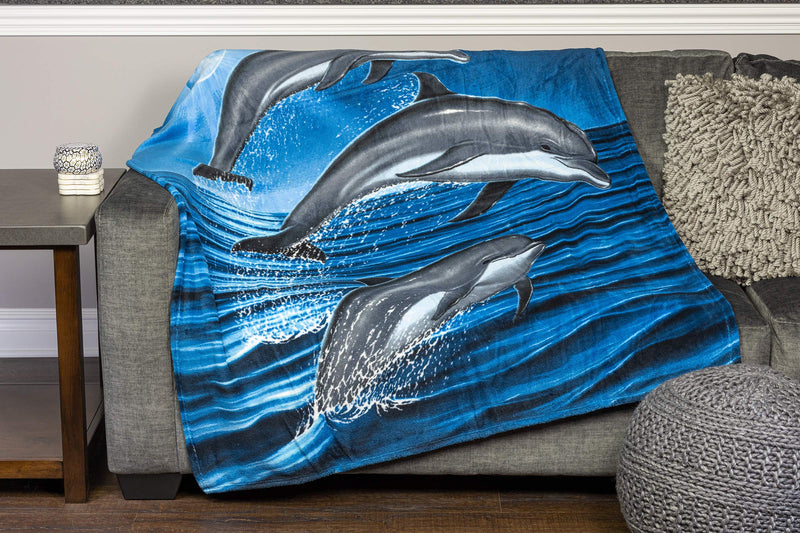 Dolphins Super Soft Plush Fleece Throw Blanket