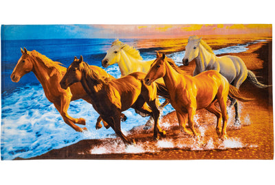 Horses on The Beach Super Soft Plush Cotton Beach Bath Pool