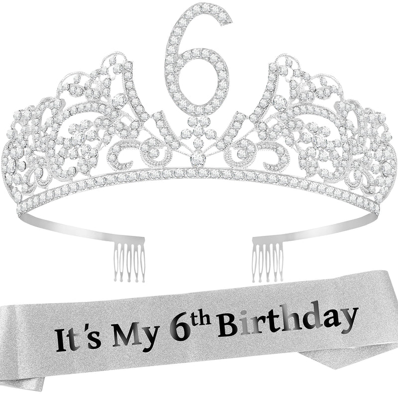 6th Birthday Gifts for Girl, 6th Birthday Tiara and Sash, 6th Birthday Decorations