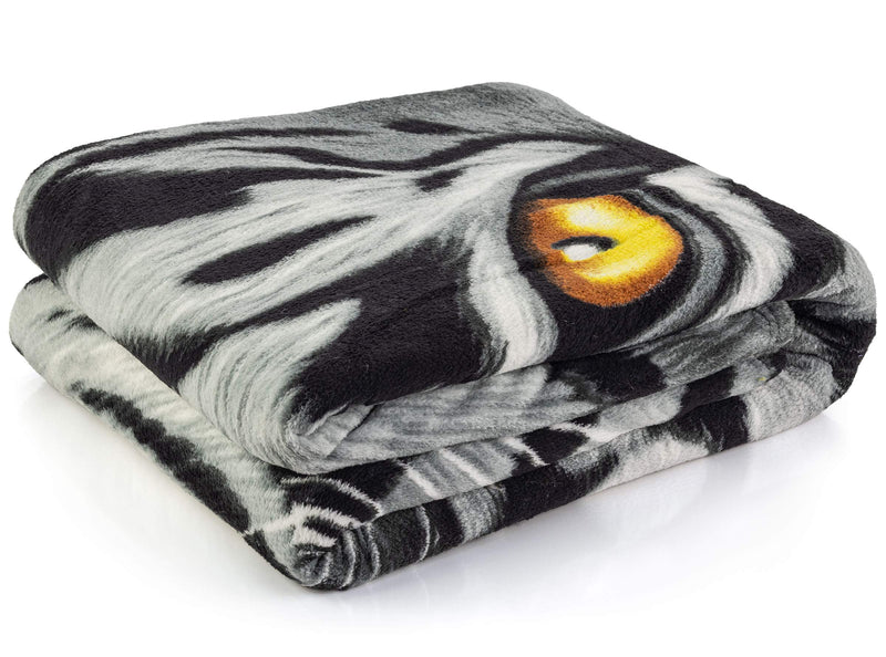 White Tiger Face Super Soft Plush Fleece Throw