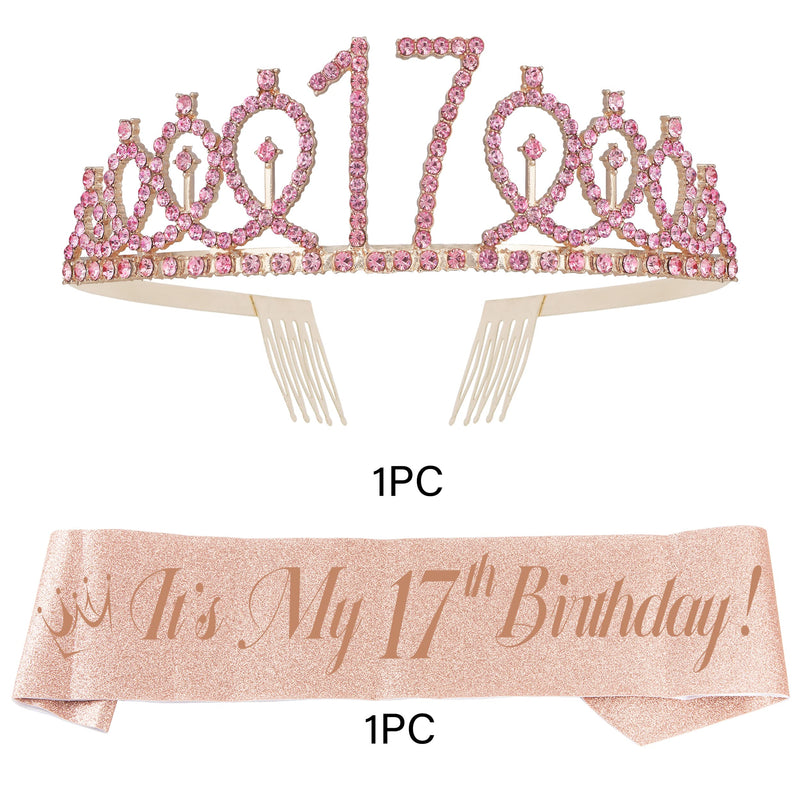 17th Birthday, 17th Birthday Decorations for Girls, 17th Birthday Sash, 17th Birthday