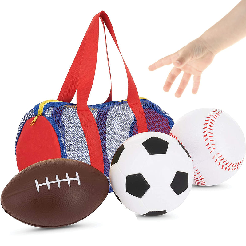 Large Balls for Little Kids - Fun Set of 3 Sports Balls in Convenient Storage and Carry