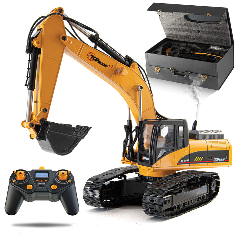 23 Channel Hobby Remote Control Excavator, V4, Construction Vehicle RC Tractor, Full Metal Excavator Toy