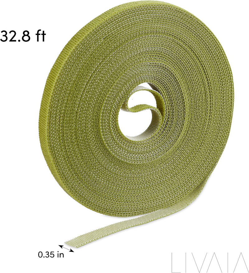 Garden Ties: 11yd Green Plant Ties  Hook And Loop Tape For Indoor And Outdoor