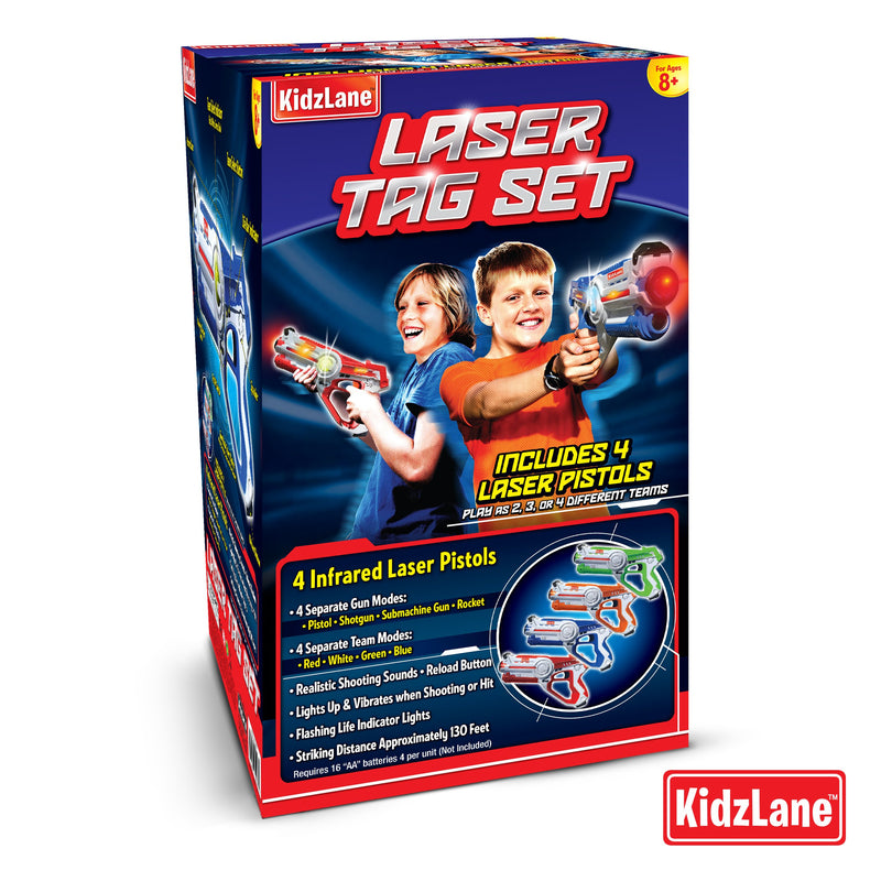 Kidzlane Laser Tag Guns Set of 4 | Lazer Tag Guns for Kids with 4 Team Players | Indoor