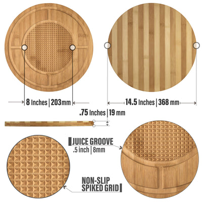 Prosumer's Choice Bamboo Butcher Block Cutting and Chop Board with Juice Groove for Meat