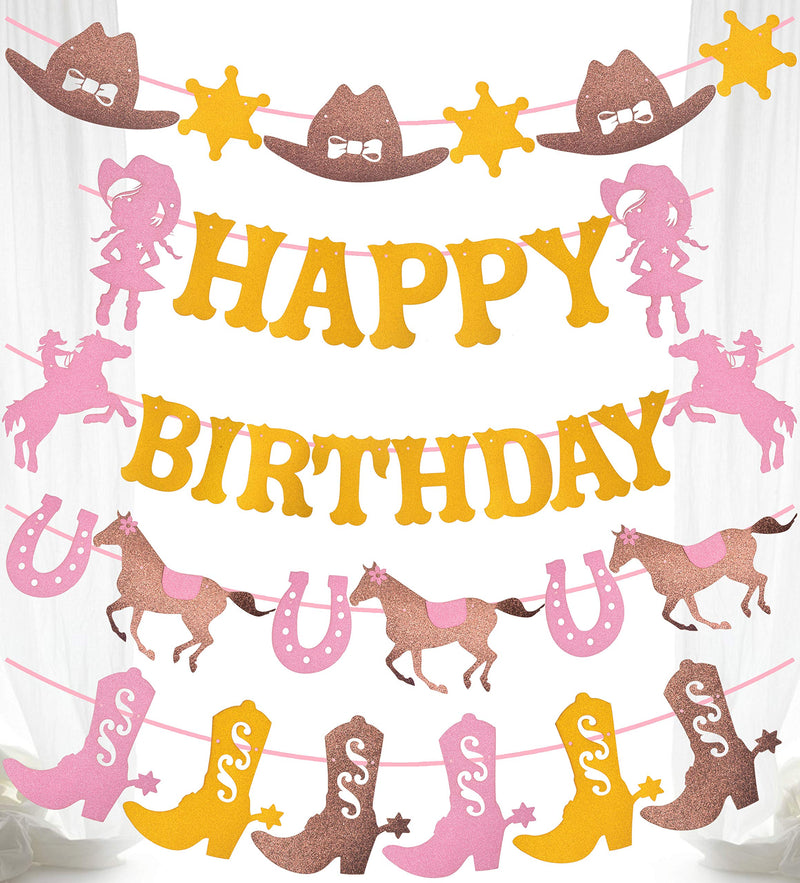 Cowgirl Theme Birthday Party Supplies For Girls Banners, Western Cowgirl Theme Birthday