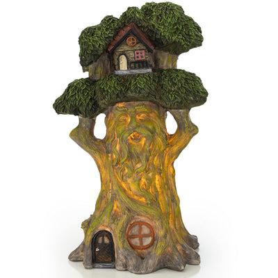 VP Home Enchanted Mystical Treehouse Solar Powered LED Outdoor Decor Garden