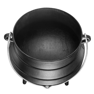 Cast Iron Pre-Seasoned Potjie African Pot With Lid, 10 Quarts, Size 4