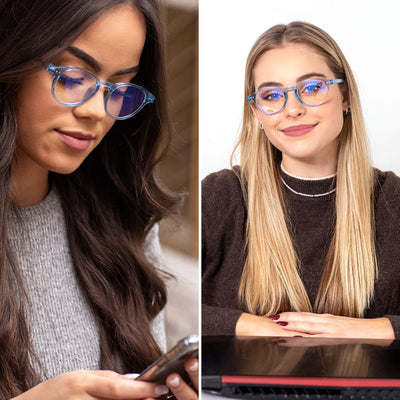 Round-Blue-Light-Blocking-Reading-Glasses-Light-Blue-0-50-Magnification-Computer-Glasses