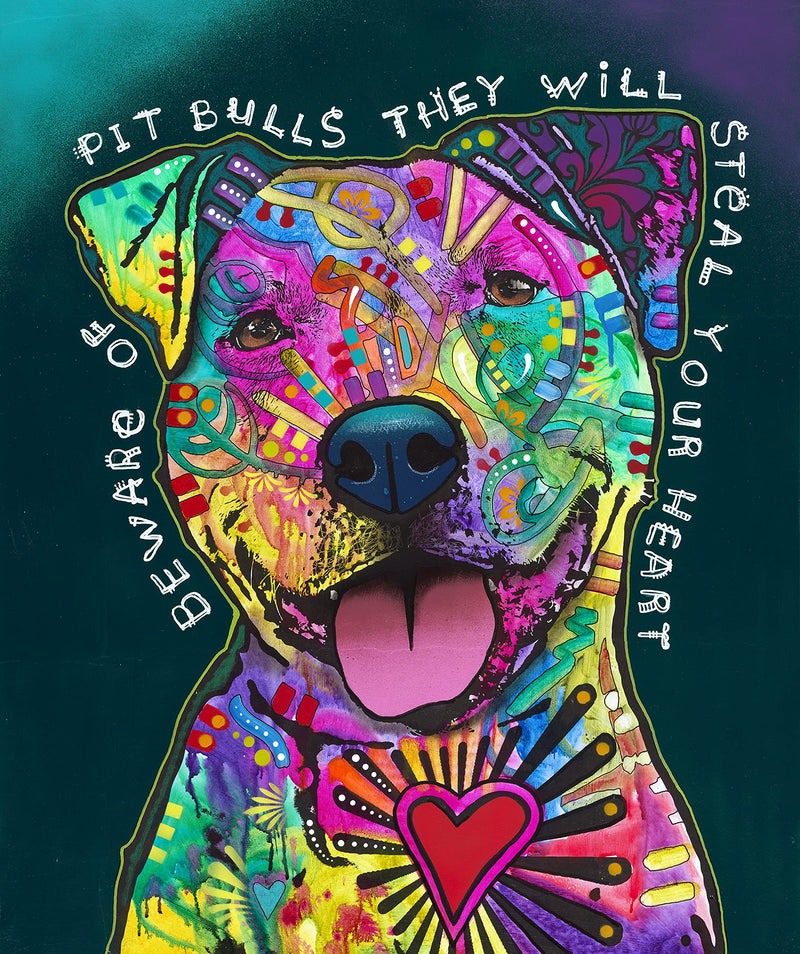 Dawhud Direct Beware of Pit Bulls They Will Steal Your Heart Super Soft Plush Fleece Throw