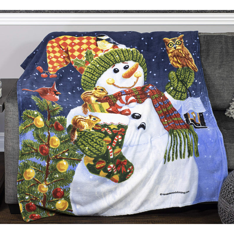 Snowman and Friends Super Soft Plush Fleece Throw