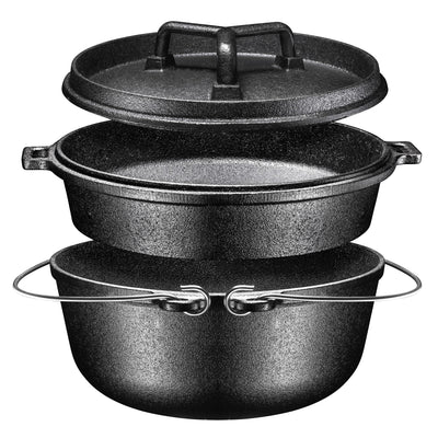 Pre Seasoned Cast Iron 7 Piece Bundle Kitchen Cooking Or Camping Cooking Set, Cookware Set