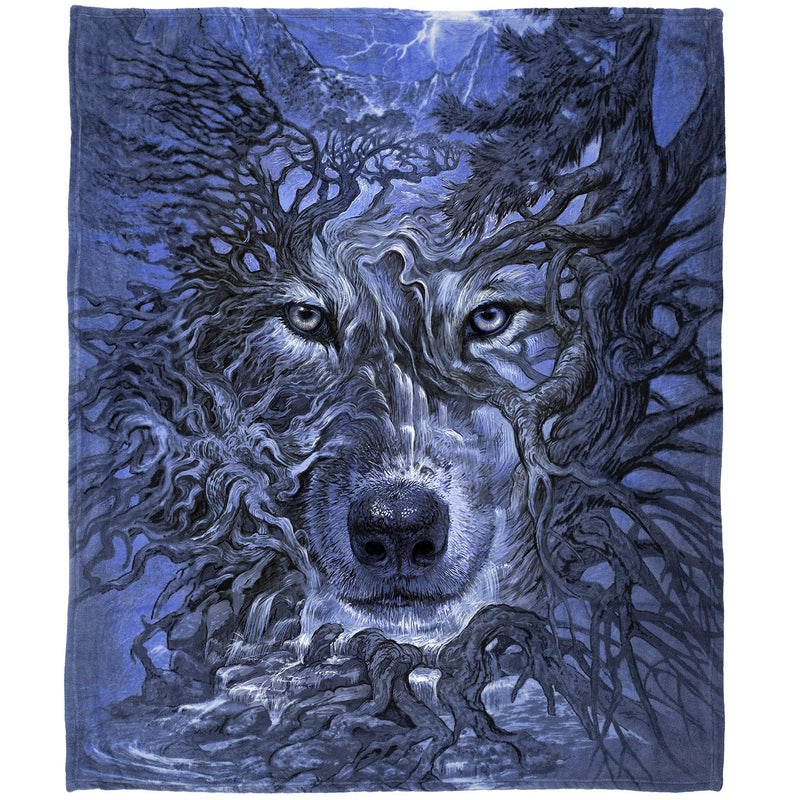 Super Soft Plush Fleece Throw Blanket (Eclipse Wolves