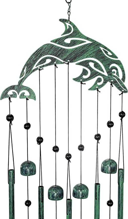 VP Home Tribal Turtles Outdoor Garden Decor Wind Chime (Rustic Sea Green